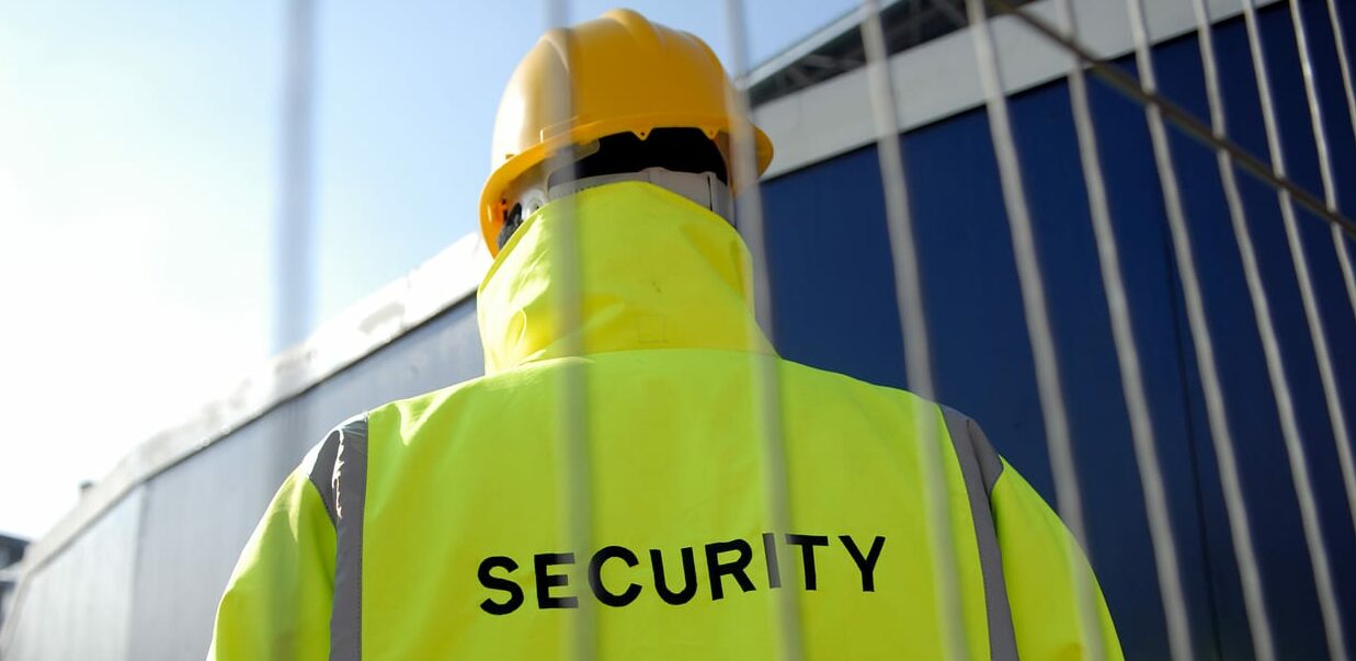 view of security man from behind