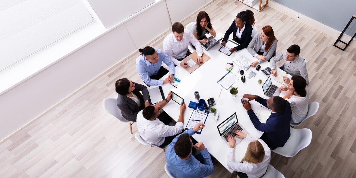 multi ethnic business people having business meeting
