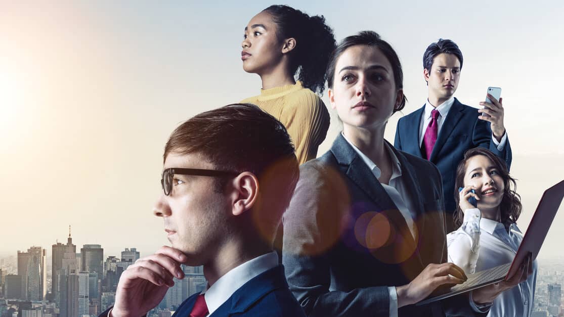 global business concept. group of various ethnic businessperson. diversity.